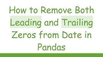 How to Remove Both Leading and Trailing Zeros from Date in Pandas