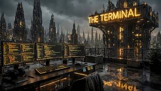 CYBERPUNK ROOFTOP – Dark Ambient Coding Music | Rain & Neon Focus Flow