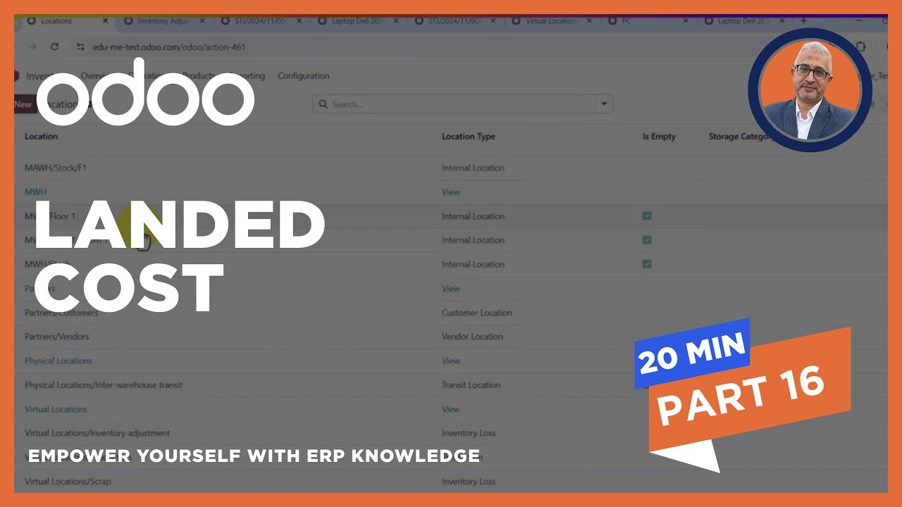 Inventory Landed Coast at Odoo 18 - كيفية إضافة التكاليف الإضافية على ...