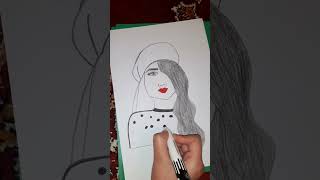 رسم نصف وجه لفتاة جميلة للمبتدئين بالخطوات خطوة بخطوة2023 beautiful girl cute