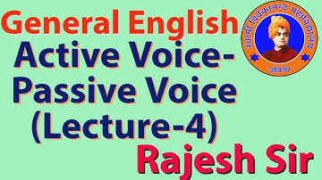 Active Voice- Passive Voice(Lecture-4)B.A&B.Sc-1st UG General English Video Lecture Hindi SVM JOBNER