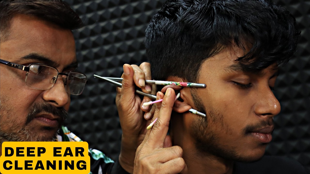 Deep Ear Cleaning & EarWax Removal 🔥 Relaxing Ear Massage + Head ...