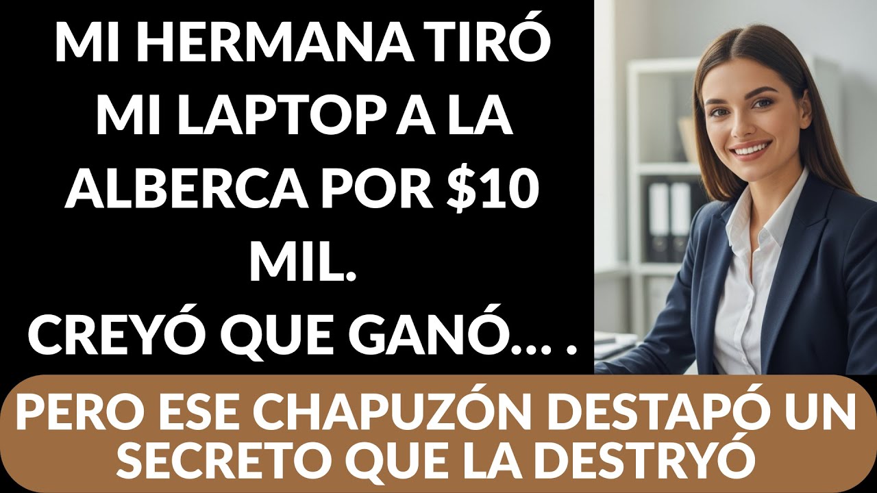 Mi hermana aventó mi laptop a la alberca y se burló: “Es tu castigo por decir que no”. Entonces yo…
