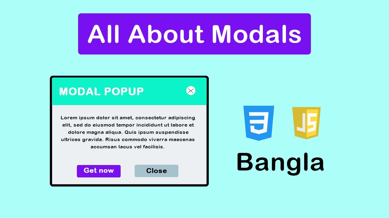 JavaScript Modal Popup Using HTML CSS JavaScript Bangla | vanilla ...
