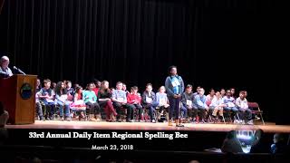 33rd Annual Daily Item Regional Spelling Bee | March 23, 2018