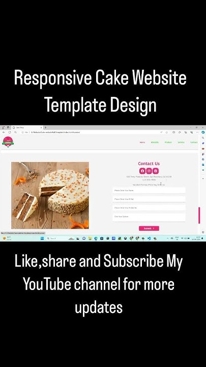 Cake Website Template Design. #coding #shortvideo#website website #html ...