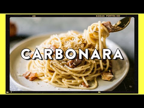 SPAGHETTI CARBONARA Pasta Recipe w/ Creamy Eggs & Bacon | HONEYSUCKLE