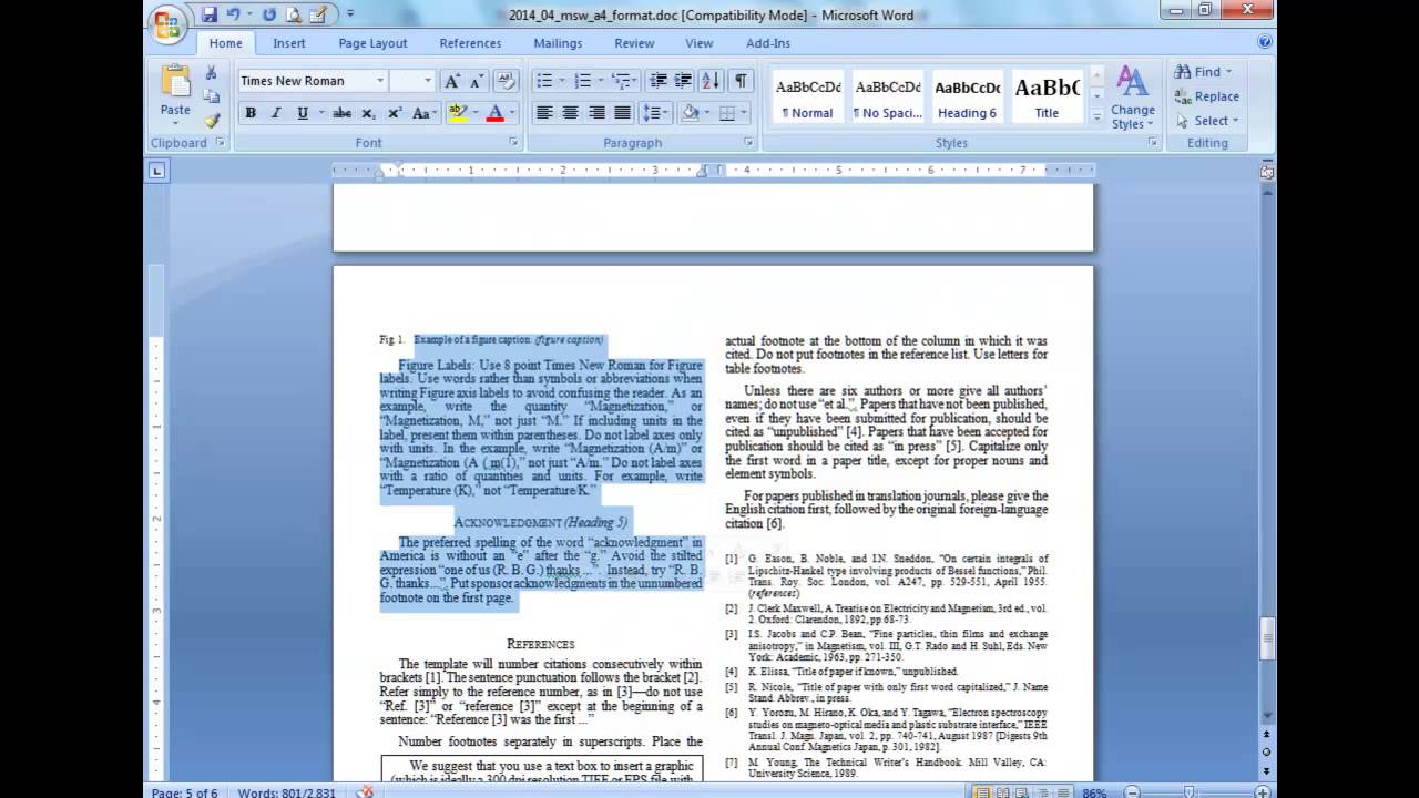 Convert a paper into IEEE - Quick conversion guide In Template For Ieee Paper Format In Word