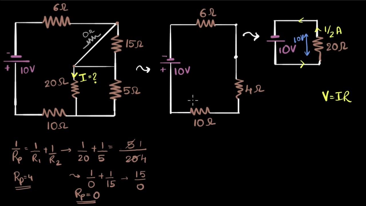 Solving a mixed circuit with a short circuit Electricity Class 10