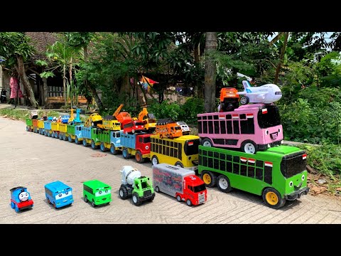 WADIDAW !! Mobil Truk Tronton Panjang Bongkar Mainan Mobil Mobilan Truk Molen, Truk Mixer, Excavator