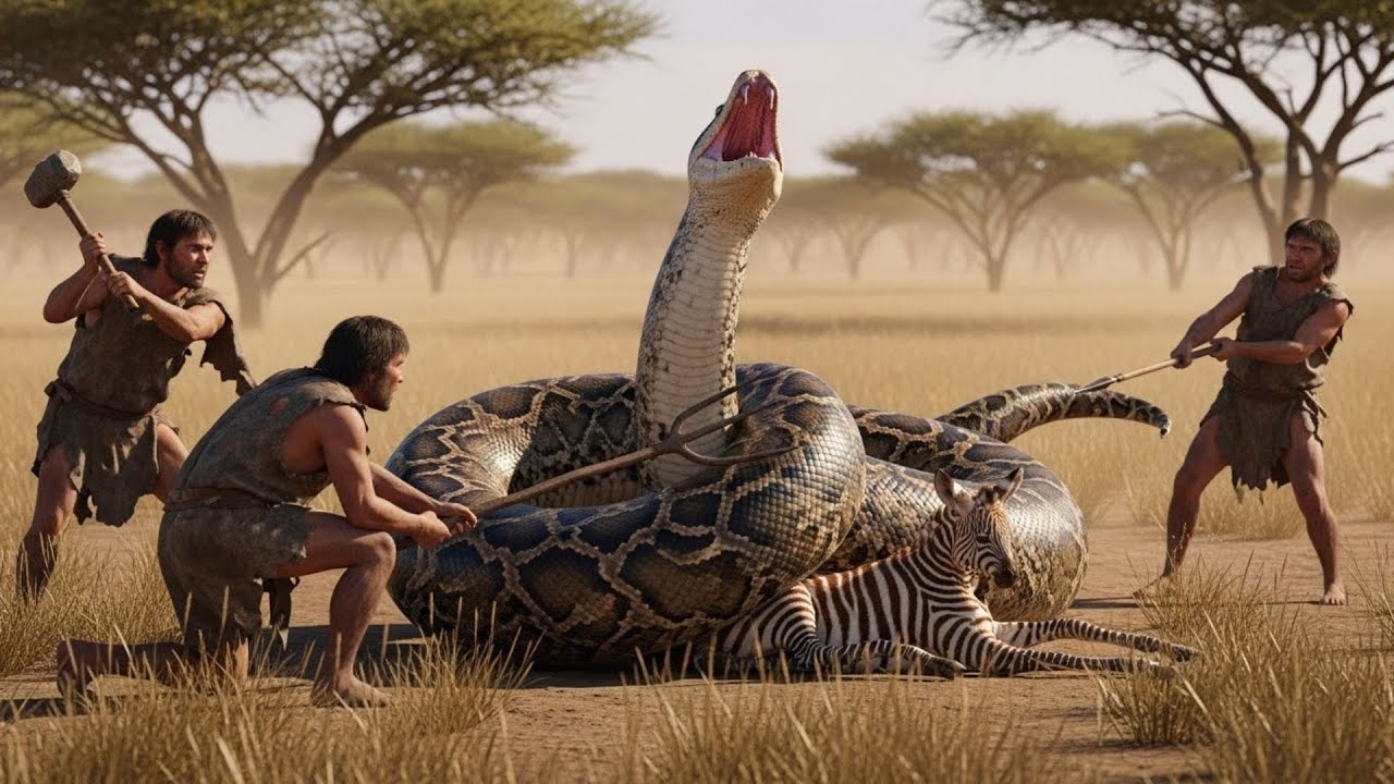 Life 2.6 Million Years Ago | How Tiny Hominids Saved a Calf from a Giant Python