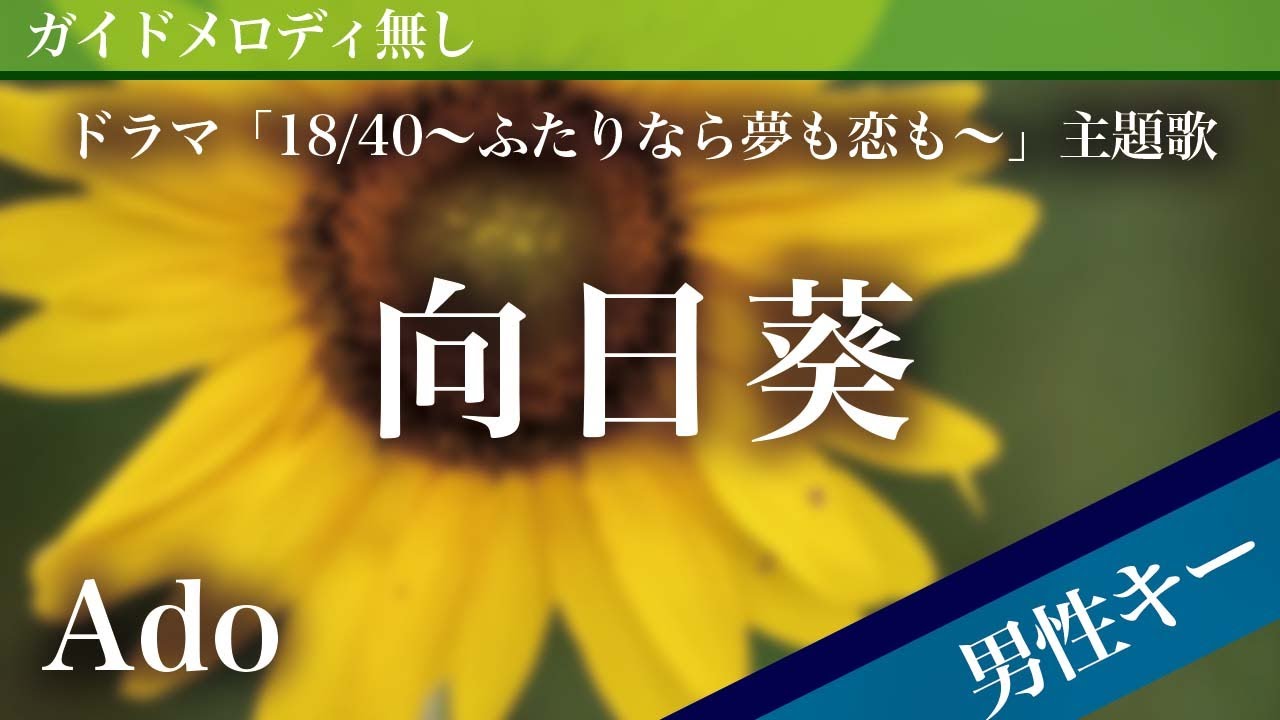 Himawari(Sunflower) - Ado [Off Vocal | Lower Key -5 | 18/40