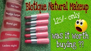 Biotique natural makeup magicolor lipsticks review and swatches