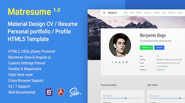 Matresume - Material CV / Resume / vCard / Portfolio Html Template | Themeforest Website Templates