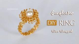 Make a Sunflower Pearl Ring with me| Wire Wrapped Ring| DIY Ring| DIY Jewelry | How to make