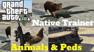 Gta V Native Trainer Animals Peds Character Selector Animales Y Personas Youtube