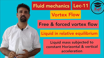 Vortex flow I Liquid mass subjected to constant horizontal & vertical acceleration I FM I lec 11