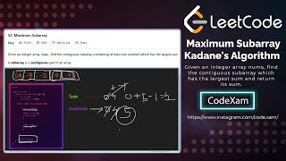 Kadane's Algorithm | Largest Sum Contiguous Subarray | BruteForce & Optimal |53 on LeetCode | Google