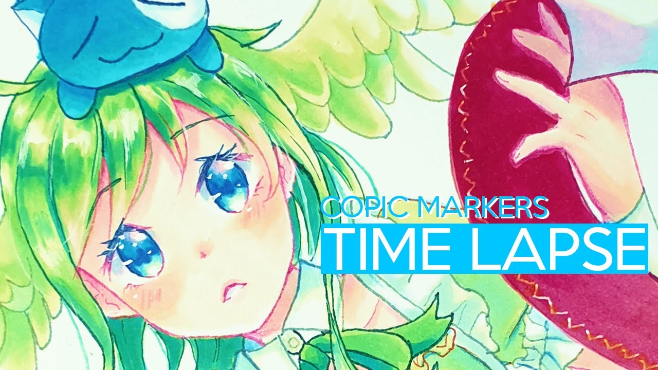 Mint ★ Copic Markers Timelapse - YouTube