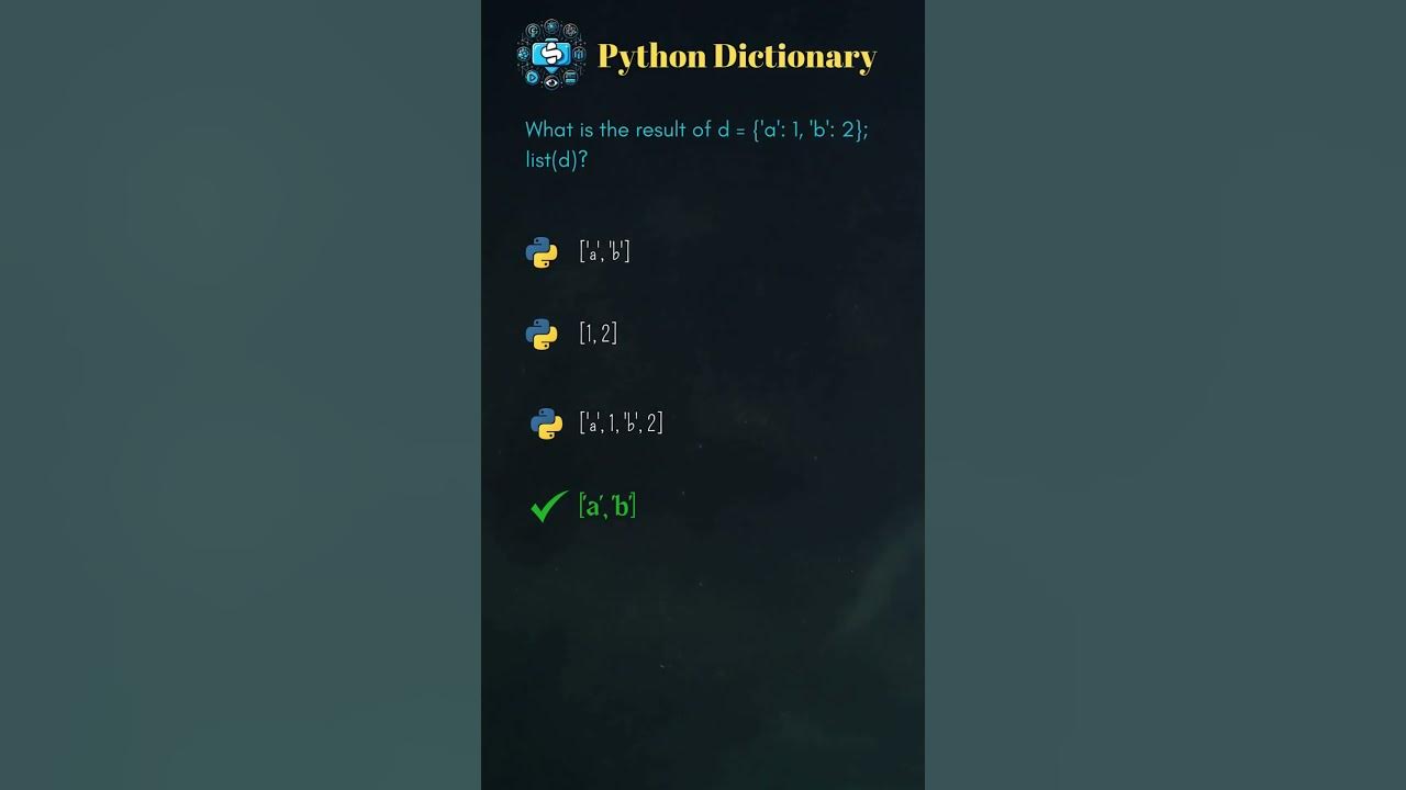 🎯 Test Your Python Dictionary Skills! 🧠🔥 | 50 Tricky Python MCQs You ...