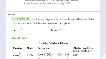 Using a Calculator to Evaluate Trigonometric Functions