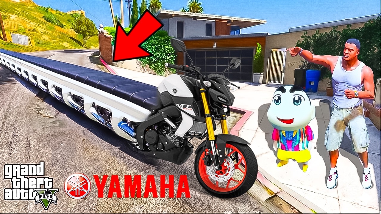 Franklin And Shinchan Make WORLD Longest Yamaha MT-15 Bike With The Help of SHINCHAN & CHOP GTA V!