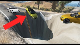 Cars vs Giant Pit Deep Water - BeamNG.Drive #1