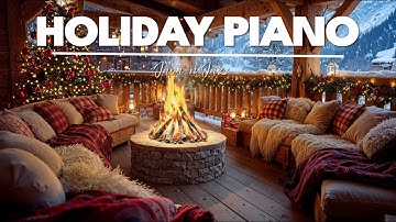 Relaxing Christmas Piano Music ❄️ Fireplace Sounds & Winter Snow Ambience