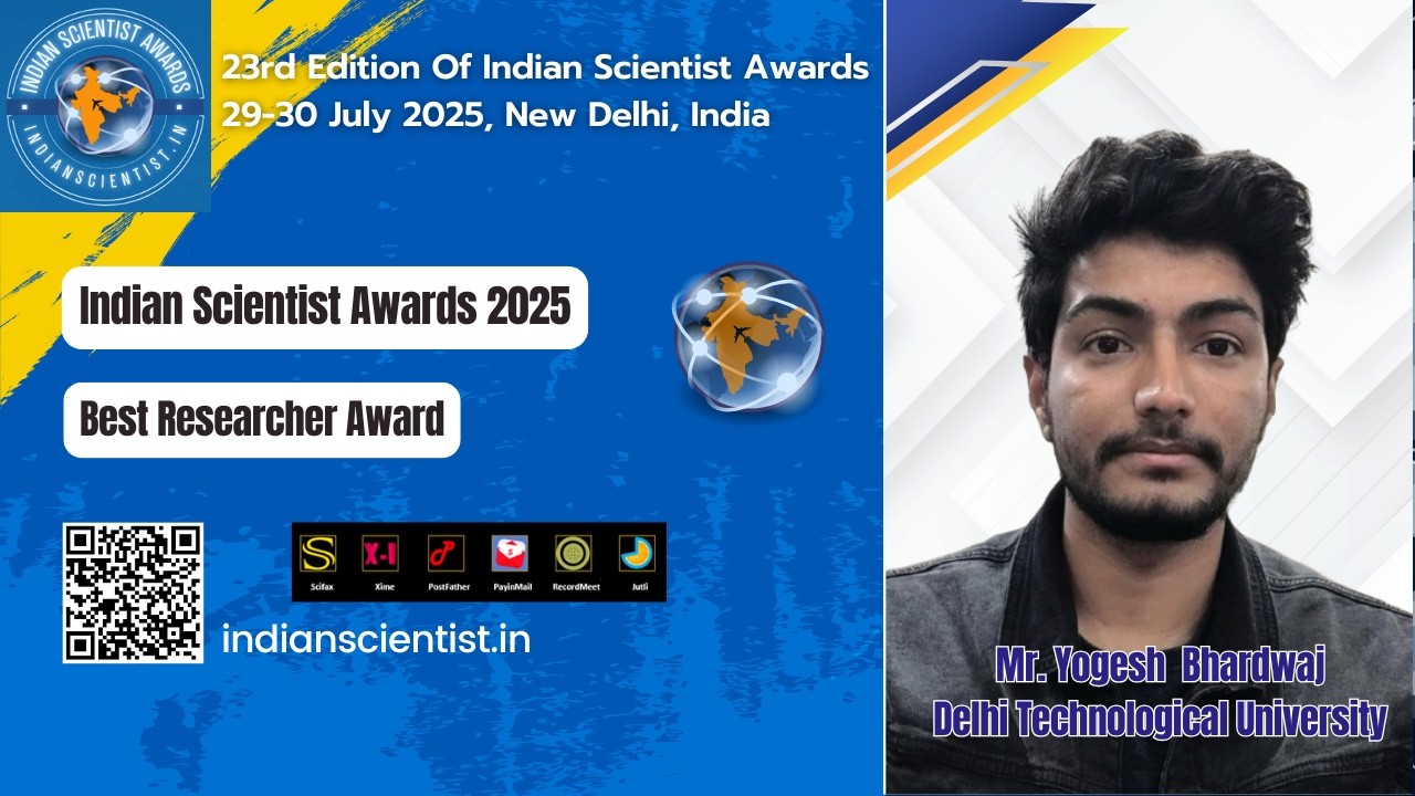 Mr. Yogesh Bhardwaj | Delhi Technological University | Best Researcher Award