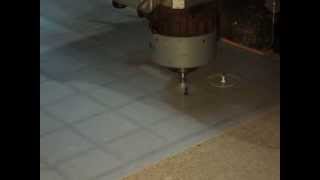 cutting thin plastic sheet on vacuum table