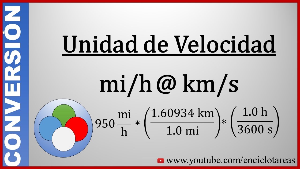 Convertir de millas/horas a kilómetros/segundos (mi/h a km/s) - YouTube