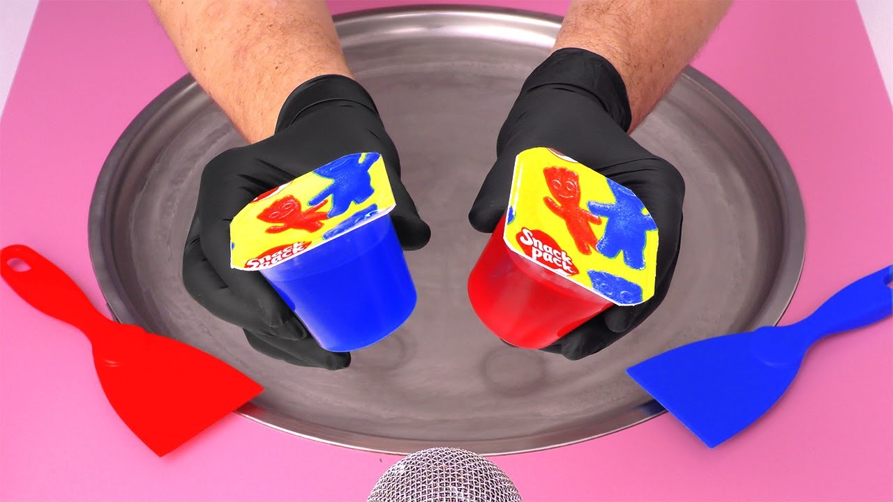 Jello ASMR | how to make Sour Patch Jelly Pudding to Ice Cream - satisfying Ice Cream Rolls