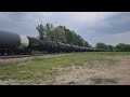 5/18/23 CN train with CSX power Westbound through Cedar Falls