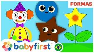 Aprenda as cores e as formas geometricas | Desenhos Educativos | Flor | Palhaço | BabyFirst Brasil