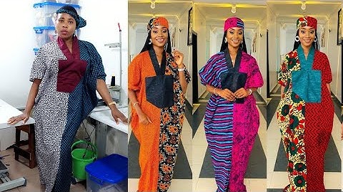 How to cut and sew the trending kimono bubu dress with Standing collar design #bubu #kaftan #kimono