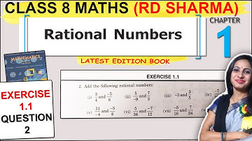 Class 8 Maths RD Sharma Solutions | Rational Numbers | Exercise 1.1 Question 2 Solution
