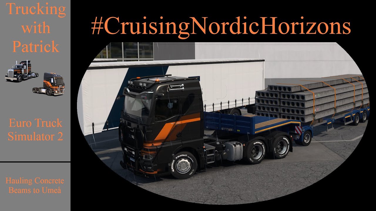 Hauling Concrete Beams to Umea in ETS2