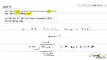 "On dividing 15968 by a certain number the quotient is 89 and the remainder is