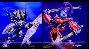 SKYLANDERS GIANTS LEGENDARY LIGHT CORE CHILL VS SCARLET NINJINI