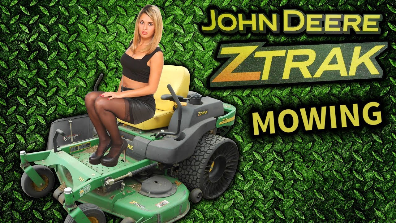 John Deere 757 Ztrak with Tweel Mowing - YouTube