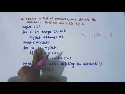 python program to create a list of numbers  1 to 20 and delete the numbers that is divisible by 3