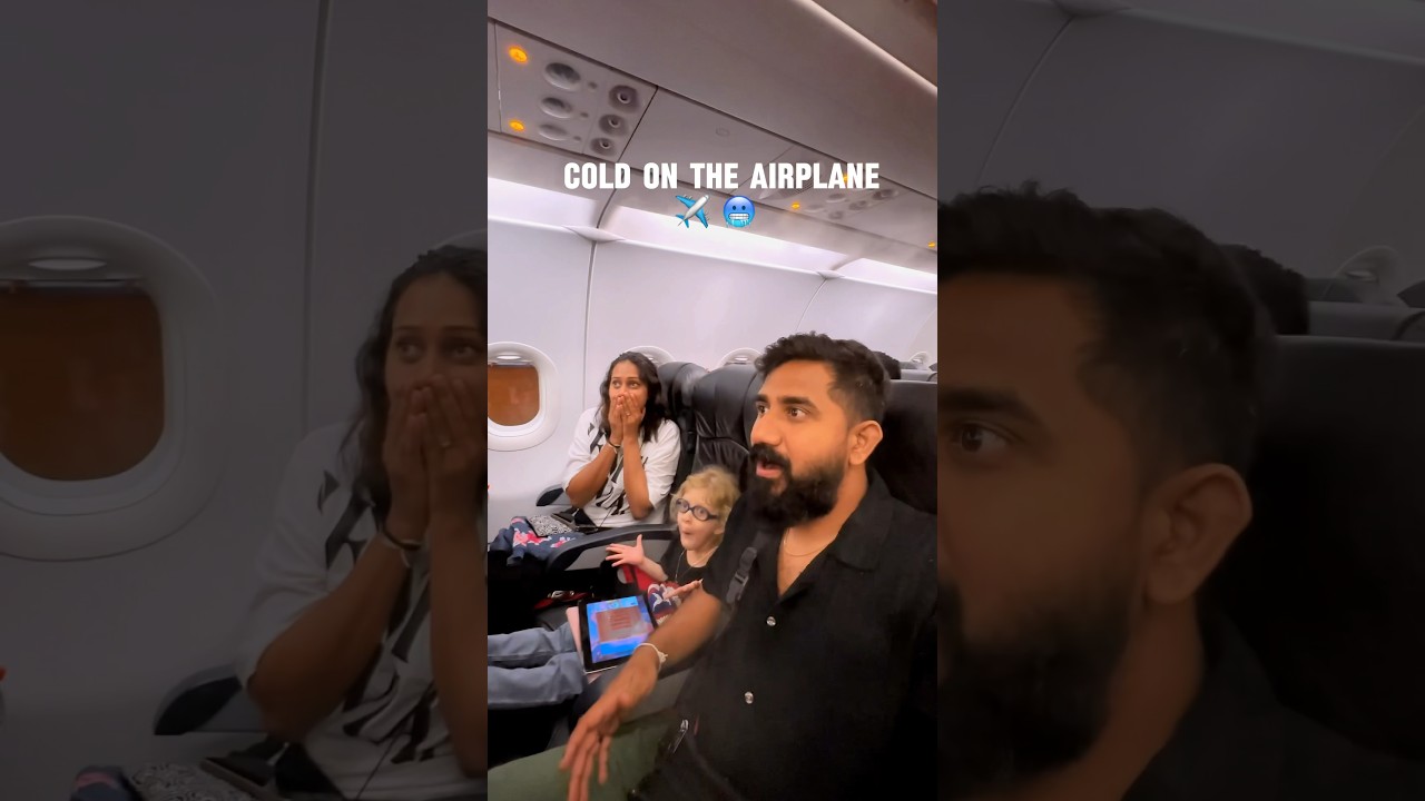 ⁣Tag your travel buddy 😄✈️🥶 COLD ON THE AIRPLANE 🥶✈️#travelwithwife #travel coldonairplne #airasia