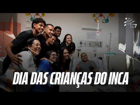 Atletas representam o Botafogo na visita do Dia das Crianças do INCA