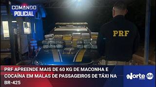 PRF apreende mais de 60 kg de maconha e cocaína em malas de passageiros de táxi na BR-425