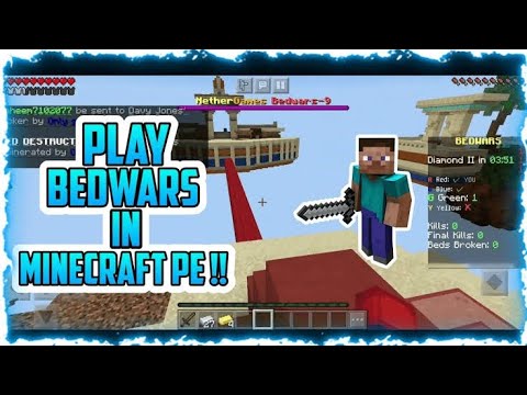 HOW TO PLAY BEDWARS IN MINECRAFT PE - YouTube