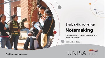 Unisa Notemaking workshop