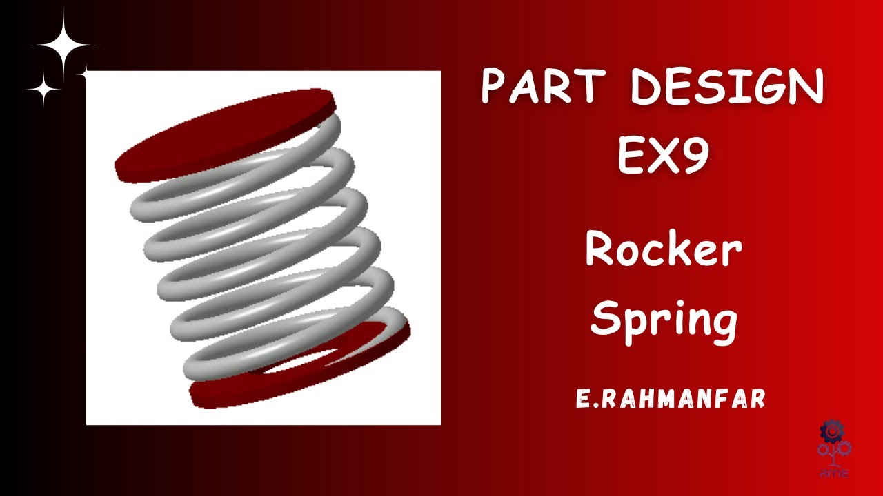 Catia part design practice 9 | Model9 : New Body, Boolean Operation, union trim (Rocker Spring)