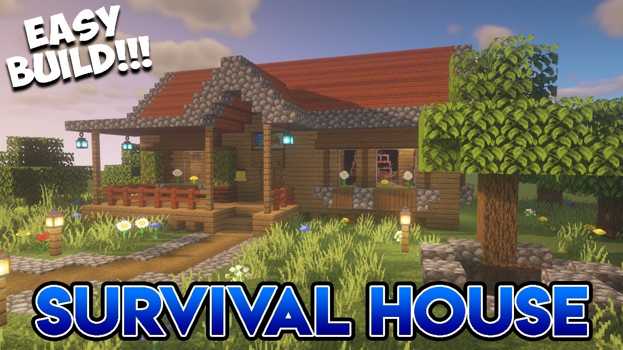 TUTORIAL MEMBUAT RUMAH SURVIVAL + INTERIOR KEREN - Minecraft Building House