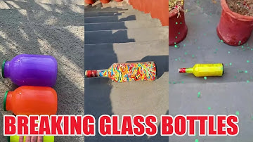 Breaking Glass Bottles Vs Balloon Drops 🔥 Crushing Crunchy & Soft Things! #asmrbreaking  #satisfying