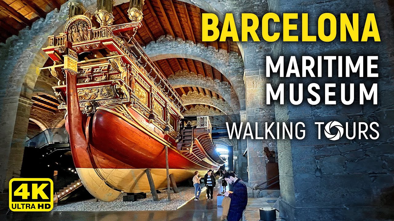 4K Barcelona (Spain) Maritime Museum Walking Tour • February 2023
